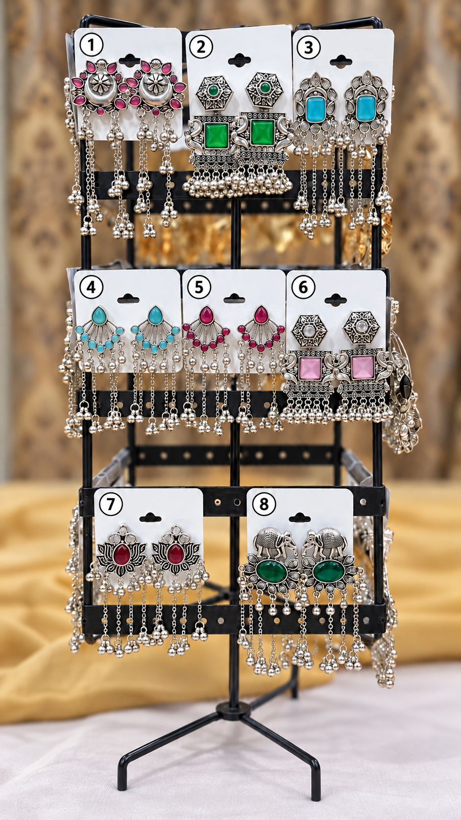 Oxidized Tassel Earrings – Set 1
