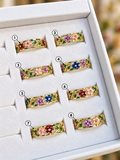 Enamel Flower Vine Rings