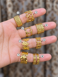 Gold Textured Band Rings – Set 1