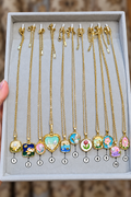 Enamel Pearl Pendant Necklaces
