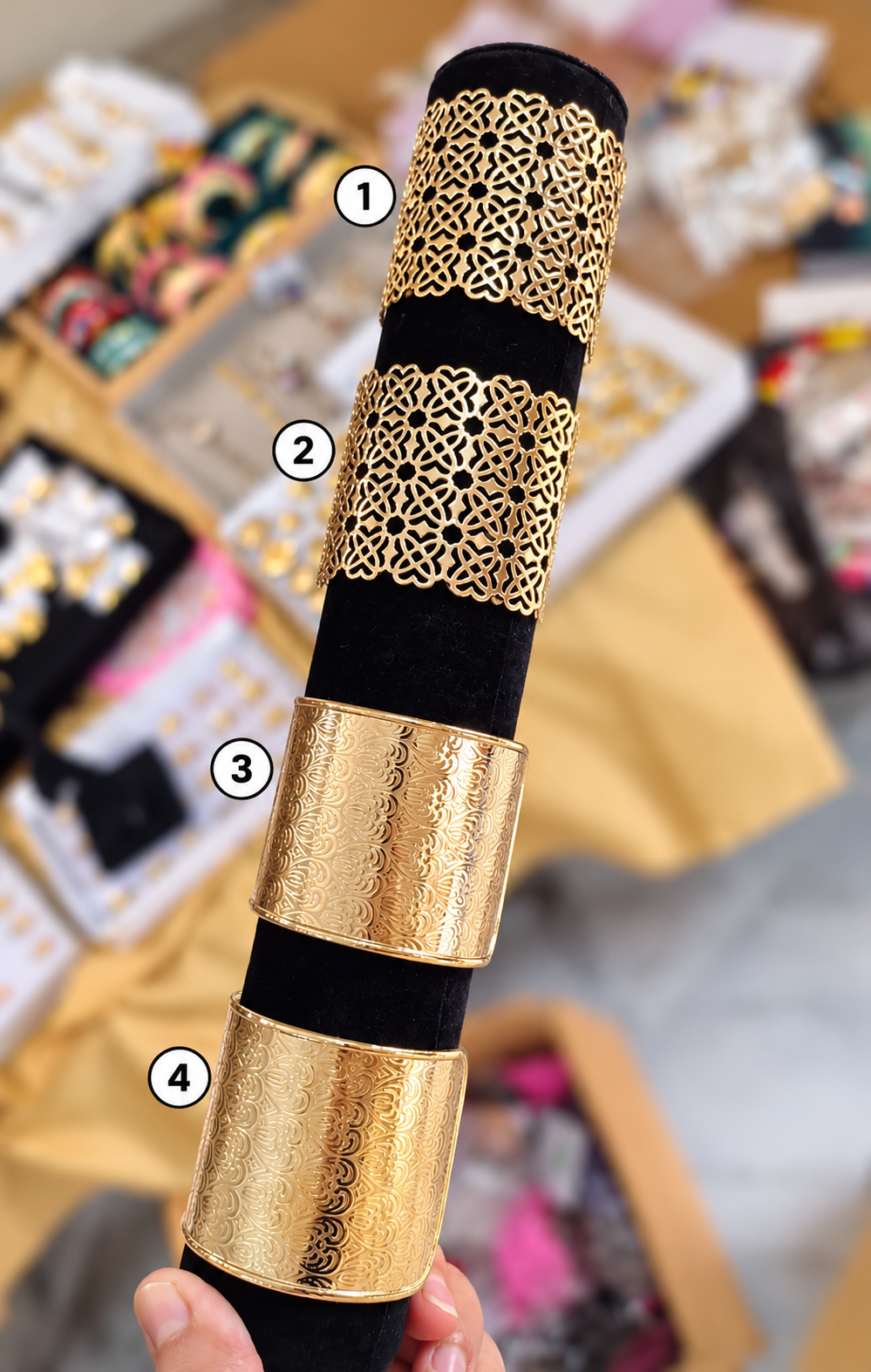 Gold Wide Cuff Karay – Glam Shlam