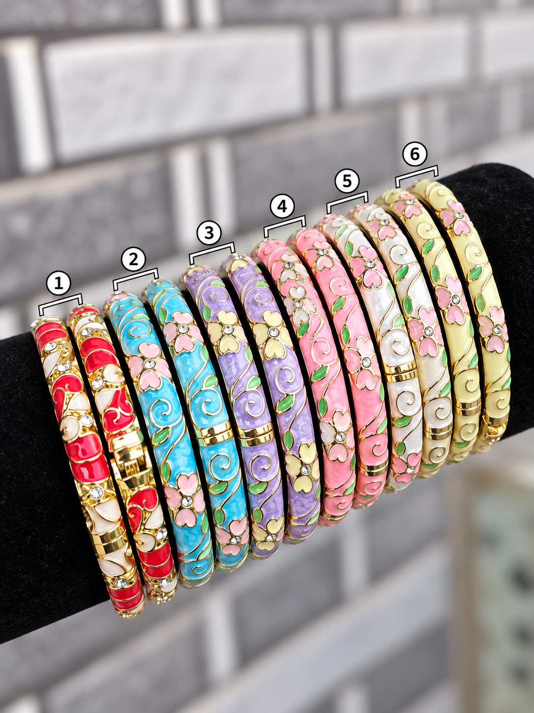 Blossom Swirl Enamel Bangles