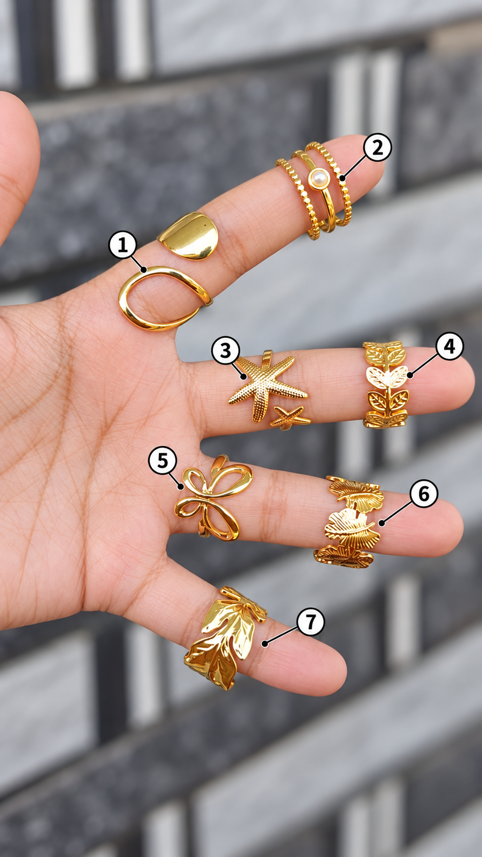 Gold Everyday Rings – Set 1 – Glam Shlam