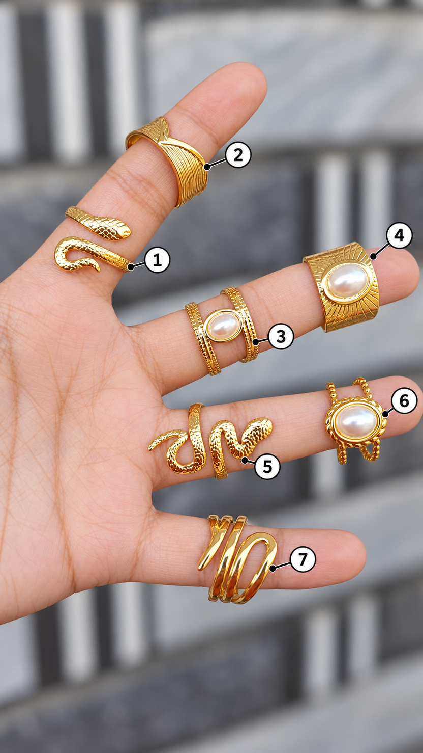 Gold Everyday Rings – Set 4 – Glam Shlam