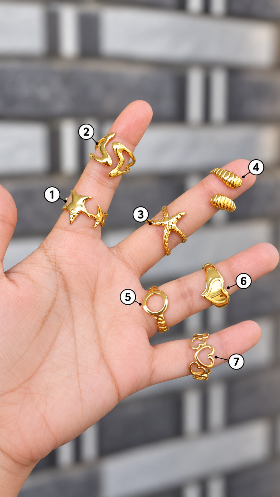Gold Everyday Rings – Set 3 – Glam Shlam
