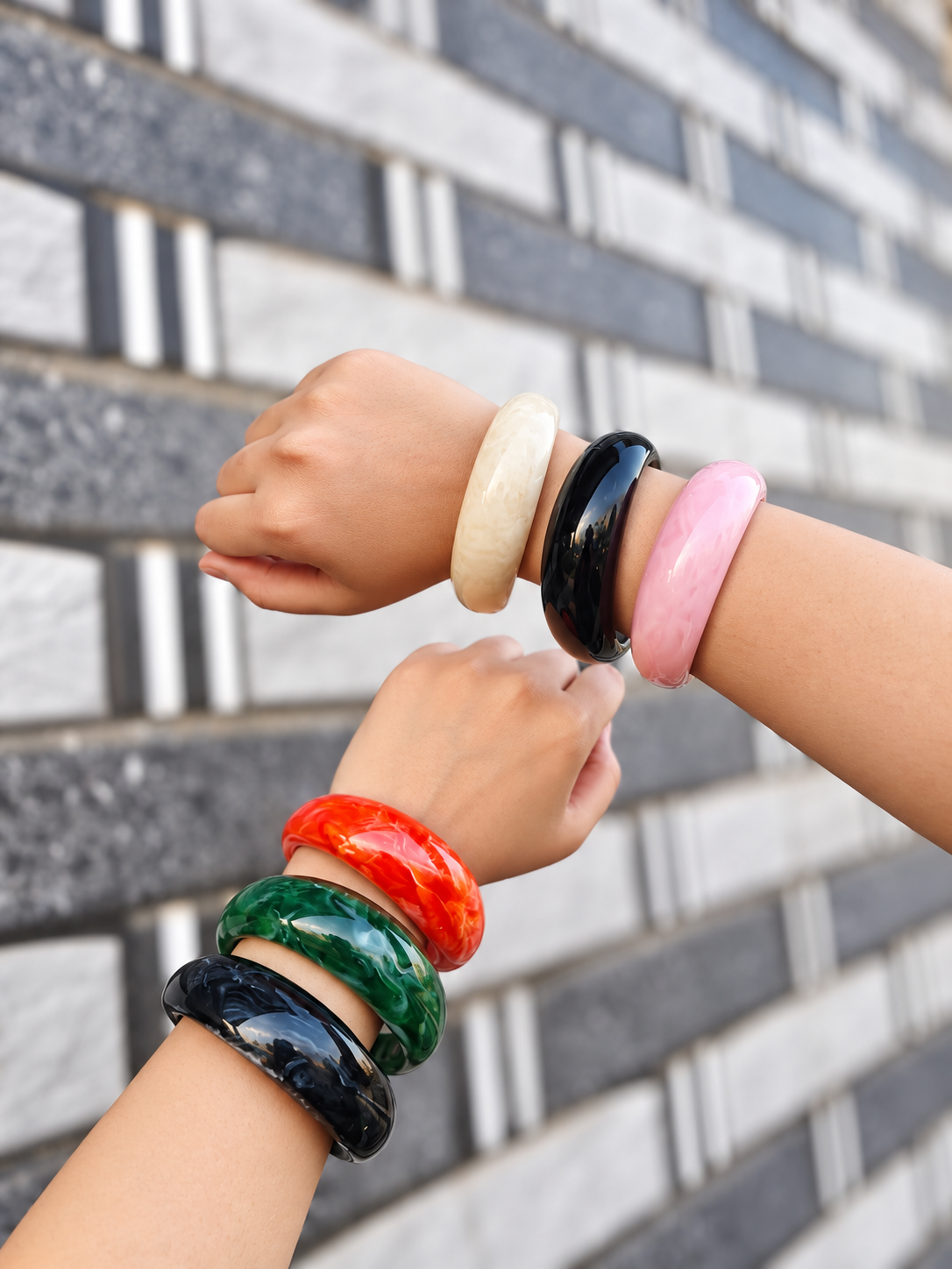 Chunky Marble Resin Bangles