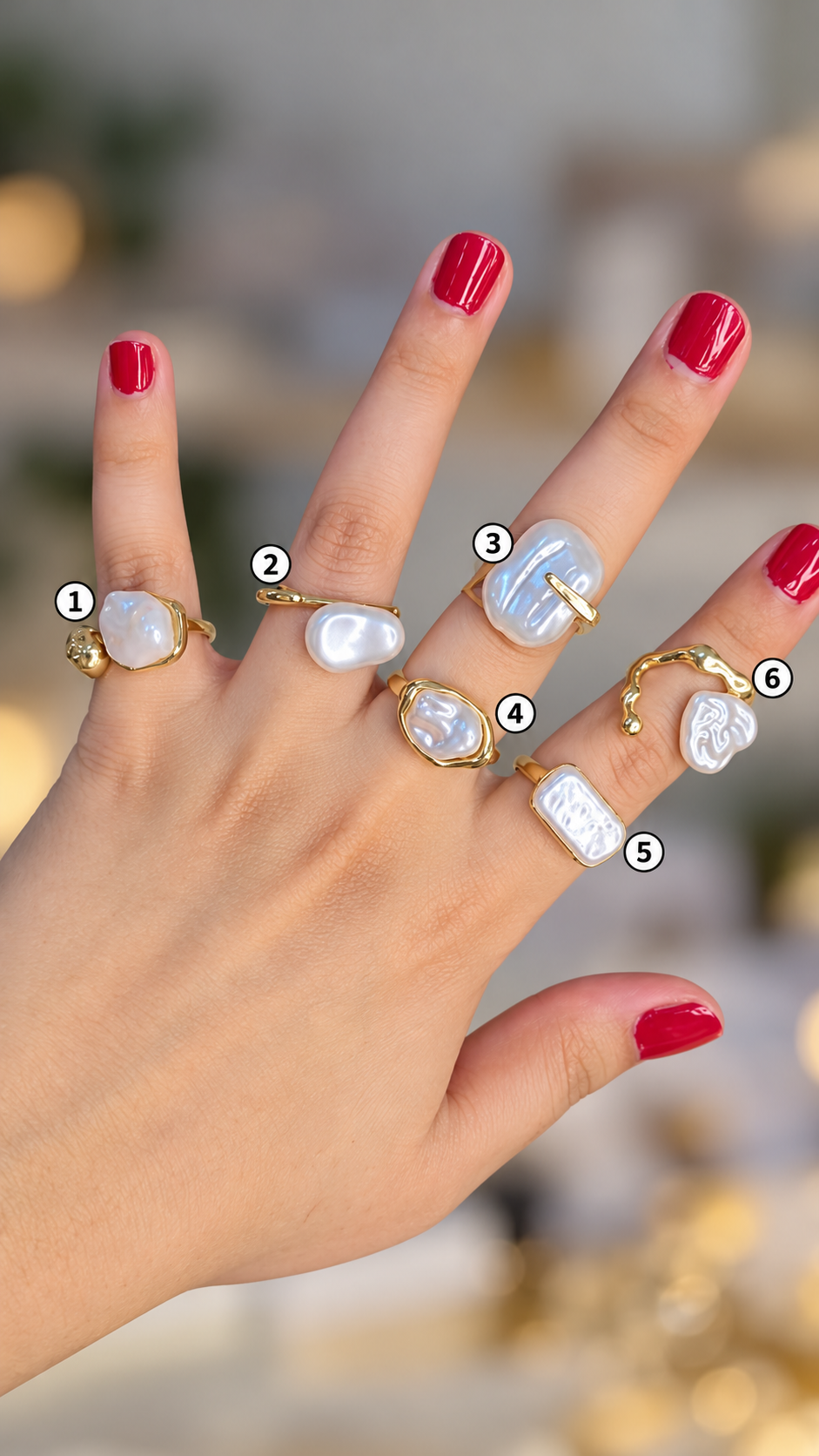 Baroque Pearl Rings – Set 1