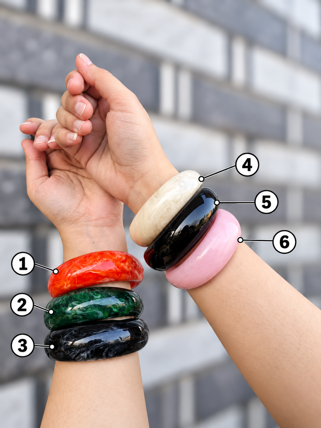Chunky Marble Resin Bangles