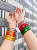 Crystal Cut Acrylic Bangles – Pair