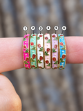 Rose Enamel Band Rings