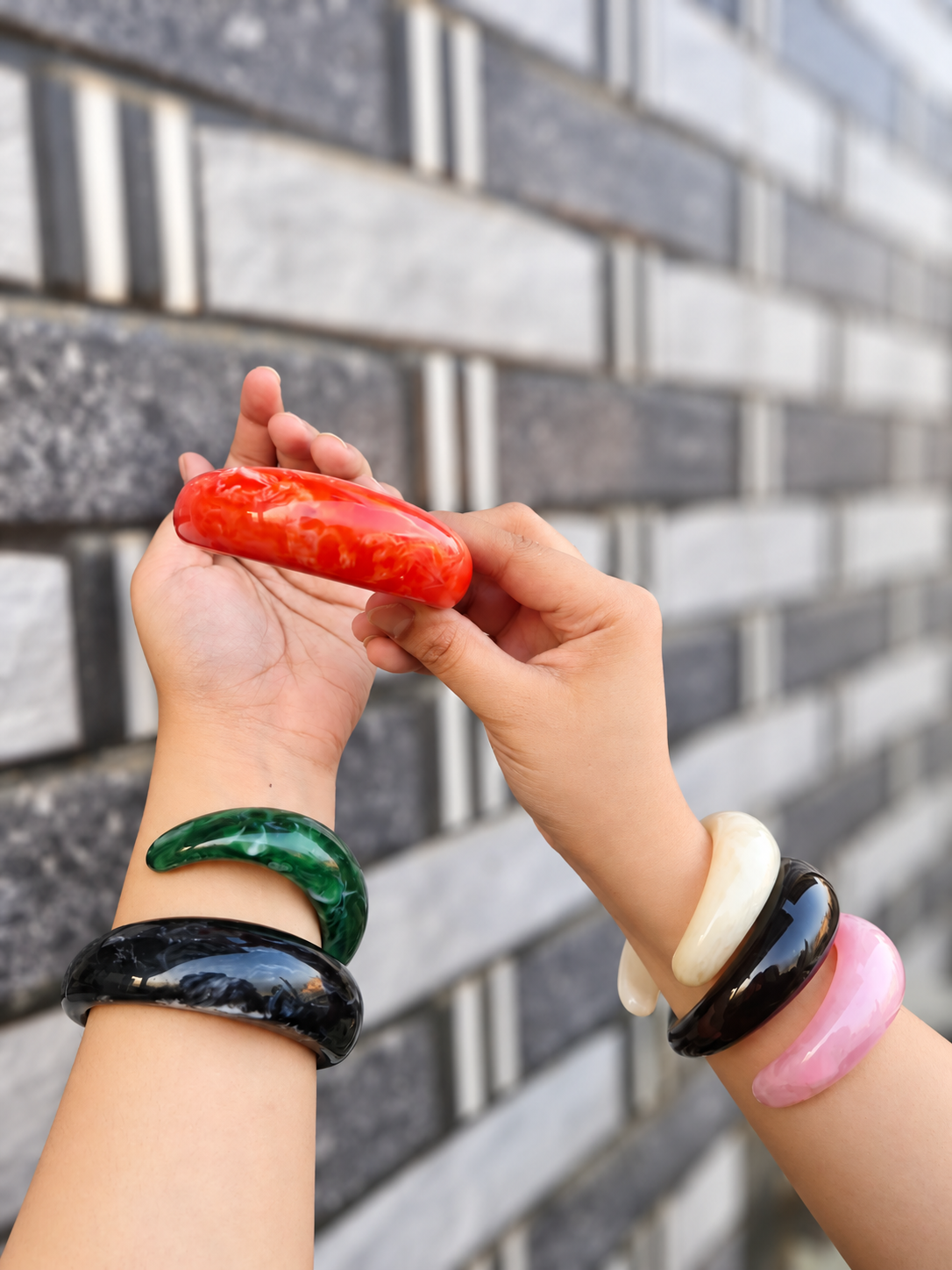 Chunky Marble Resin Bangles