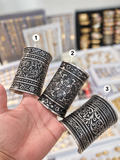 Oxidized Black Enamel Wide Cuff Karay