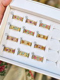 Enamel Flower Band Rings – Set 1