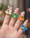 Two-Tone Flower Enamel Rings