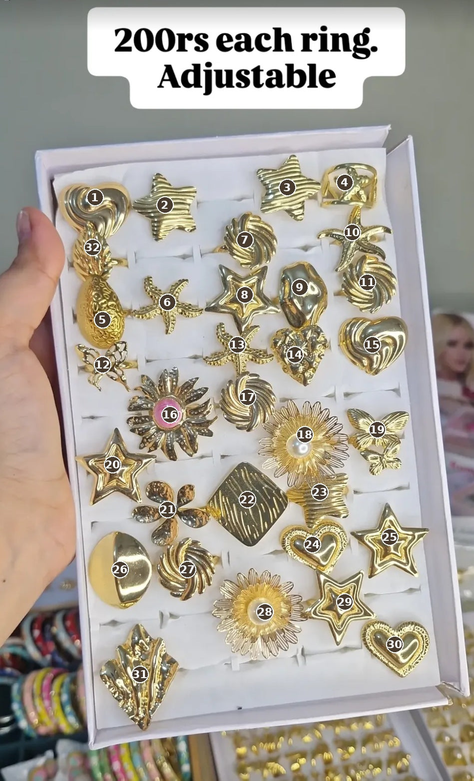 Gold Statement Rings – Tray 1
